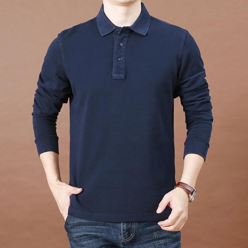 メンズ ファッション 服 男性用 オシャレ シンプル 大人 かっこいい ストリート 長袖 ポロ シャツ 大きいサイズ ゆったり トップス 厚手 ウォッシュ コットン 無地 シンプル Tシャツ ｜リコット
