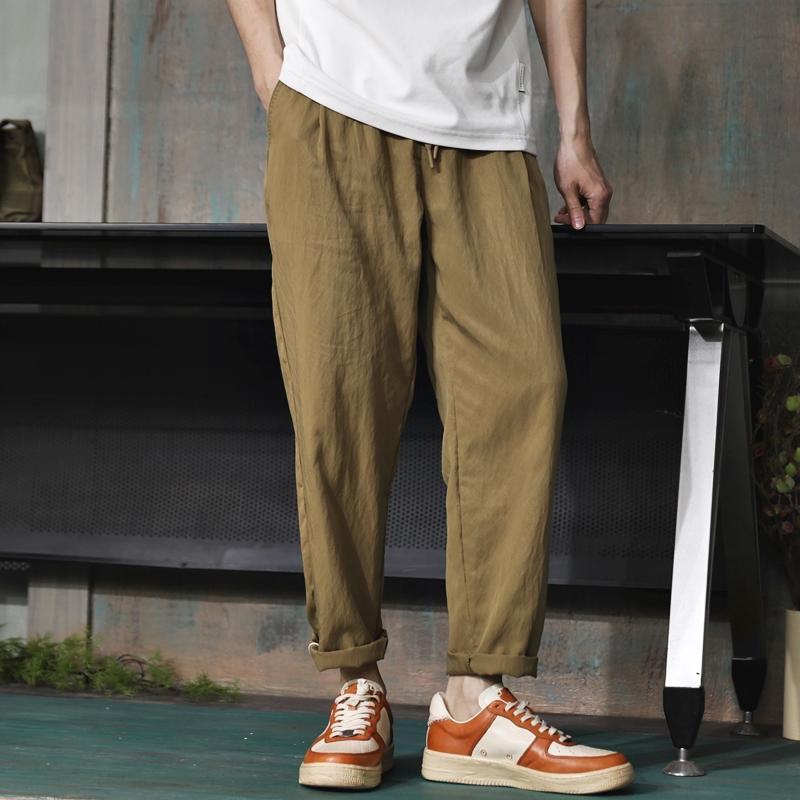 メンズ ファッション 服 男性用 オシャレ シンプル 大人 かっこいい ストリート 夏 薄手 シルキー スケート ゆったり テーパード ストレート パンツ ズボン 履物