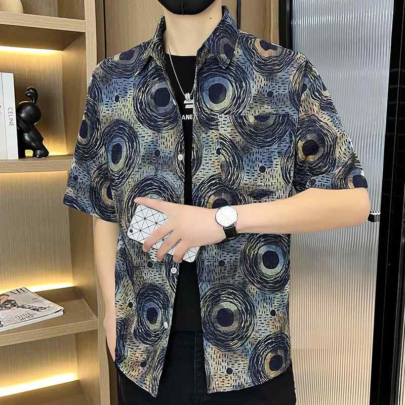 メンズ ファッション 服 男性用 オシャレ シンプル 大人 かっこいい ストリート 夏 シアサッカー生地 半袖 シャツ ゆったり
