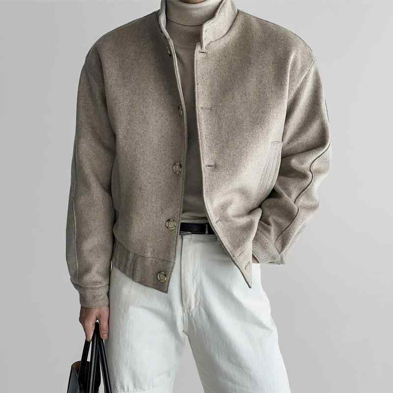 メンズ ファッション 服 男性用 オシャレ シンプル 大人 かっこいい ストリート ハイエンド スタンドカラー ウール ジャケット レトロ コットンジャケット 軽量 大人っぽい