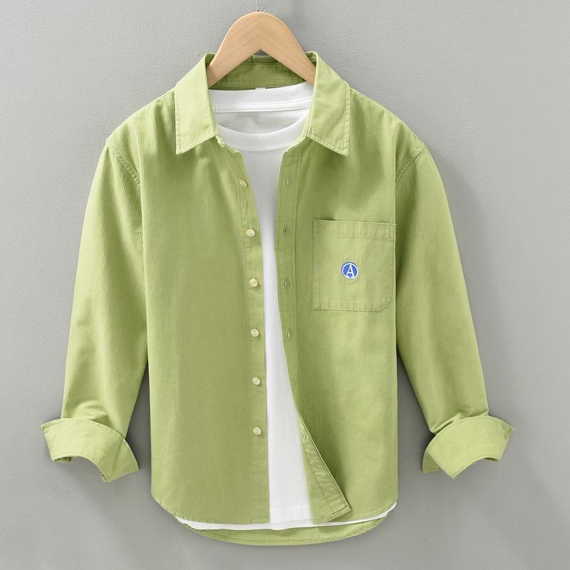 メンズ ファッション 服 男性用 オシャレ シンプル 大人 かっこいい ストリート フレッシュ 文字 長袖 シャツ スタイル カジュアル コットン シャツ