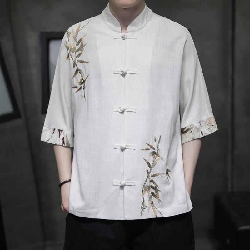 メンズ ファッション 服 男性用 オシャレ シンプル 大人 かっこいい ストリート 夏 リネン シャツ 半袖 綿麻 トップス