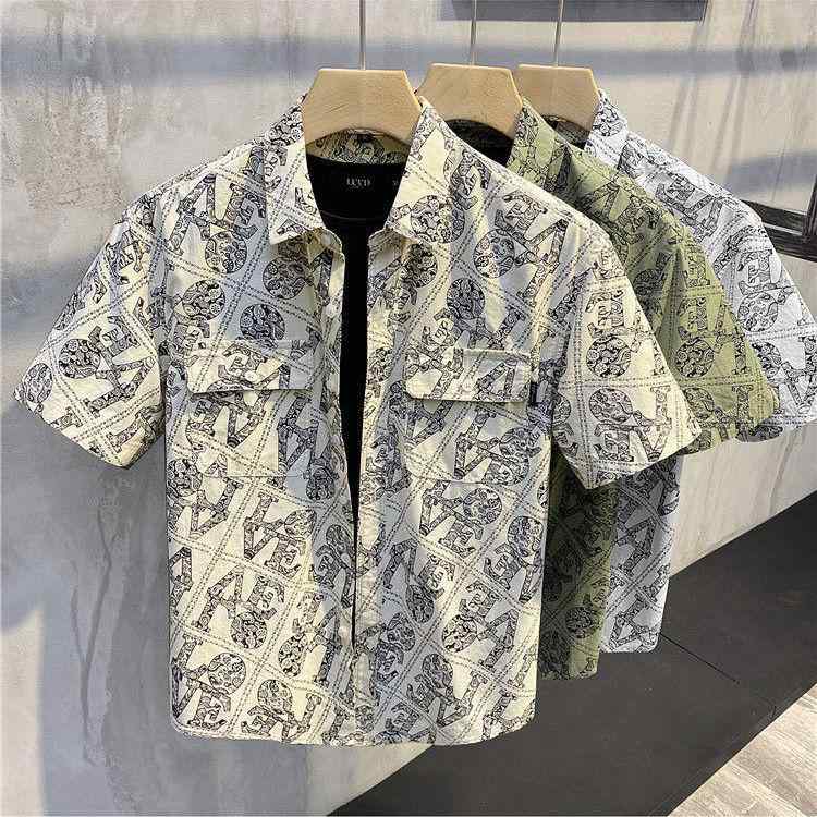 メンズ ファッション 服 男性用 オシャレ シンプル 大人 かっこいい ストリート 夏 花柄 シャツ フル プリント 半袖