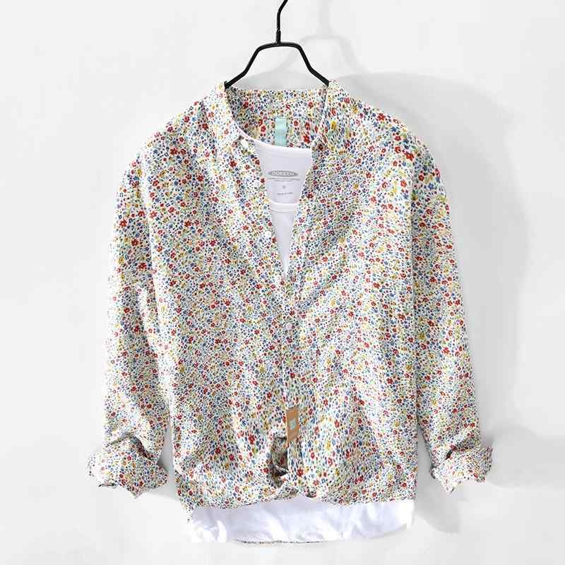 メンズ ファッション 服 男性用 オシャレ シンプル 大人 かっこいい ストリート ハイエンド 花柄 シャツ 長袖 ゆったり カジュアル 夏 ファッション プリント