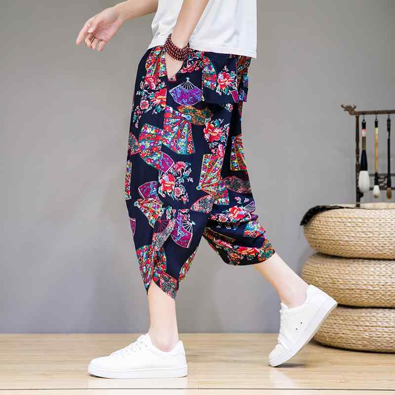 メンズ ファッション 服 男性用 オシャレ シンプル 大人 かっこいい ストリート プリント パンツ 冷感 クロップドパンツ ダイ カジュアル