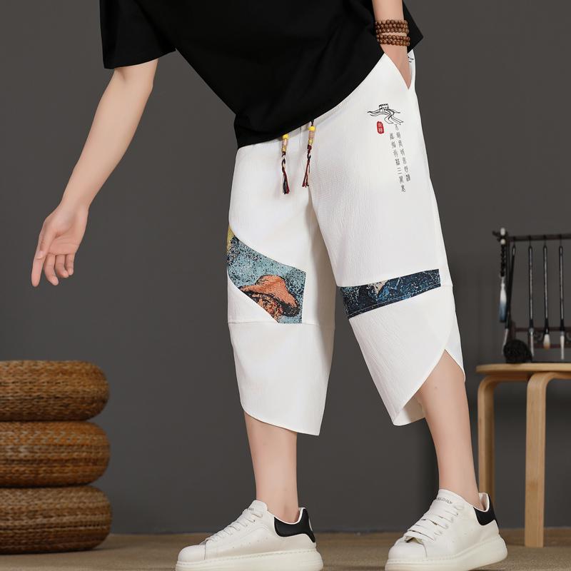 メンズ 流行り物 服 成人男性用 オシャレ 分かりやすい 成年者 かっこいい 表どおり  夏 冷感 ズボン下 透け透け 通気性 心地よい 七分丈 ゆったり 引っ切りない 八分丈