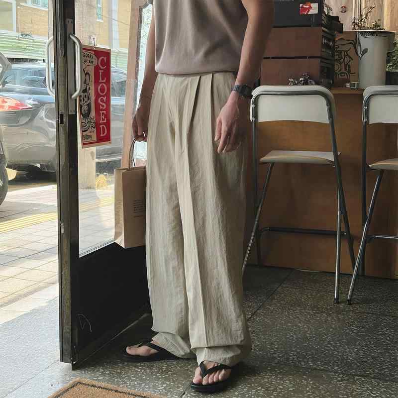 メンズ 流行り物 服 成人男性用 オシャレ 分かりやすい 成年者 かっこいい 表どおり  カーキ 心地よい ズボン下 夏 薄っぺら ゆったり 引っ切り無い 広広とした レッグ 好いたらしい ドレープ ズボン