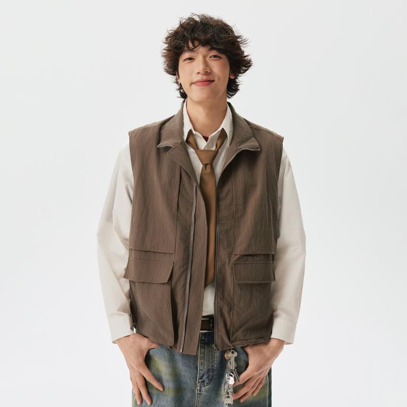 メンズ ファッション 服 男性用 オシャレ シンプル 大人 かっこいい ストリート ストリート スタイル オールド ニュートラル カジュアル ジャケット テンセル ブレンド ベスト