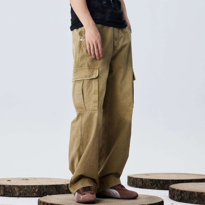 メンズ 流行り物 服 成人男性用 オシャレ 分かりやすい 成年者 かっこいい 表どおり  レトロ 下げ翼 マルチ 衣嚢 ヘビーウォッシュ 引っ切りない ズボン下 ぬい目 吹きつける 心地よい デニム