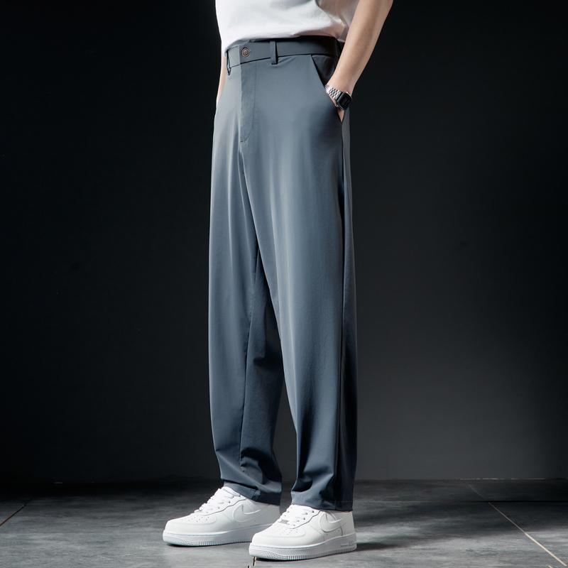 メンズ ファッション 服 男性用 オシャレ シンプル 大人 かっこいい ストリート カジュアル パンツ 夏 ドレープ 冷感 速乾 伸縮性 ストレッチ ストレッチ ストレート