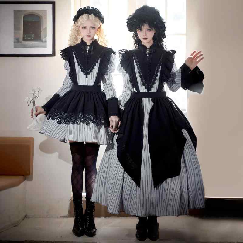 レディース ファッション 服 オシャレ カワイイ 女性用 大人カワイイ 婦人 ノクターン ゴシック ロング エプロン