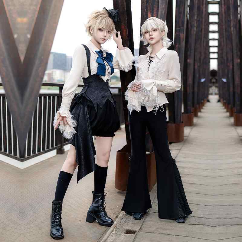 レディース 流行り物 服 オシャレ カワイイ お上さん用  成年者カワイイ お上さん  ゴールド 山立ち ゴシック パイレーツ プルオーバー ズボン下 酉の方角 胴締め 背広