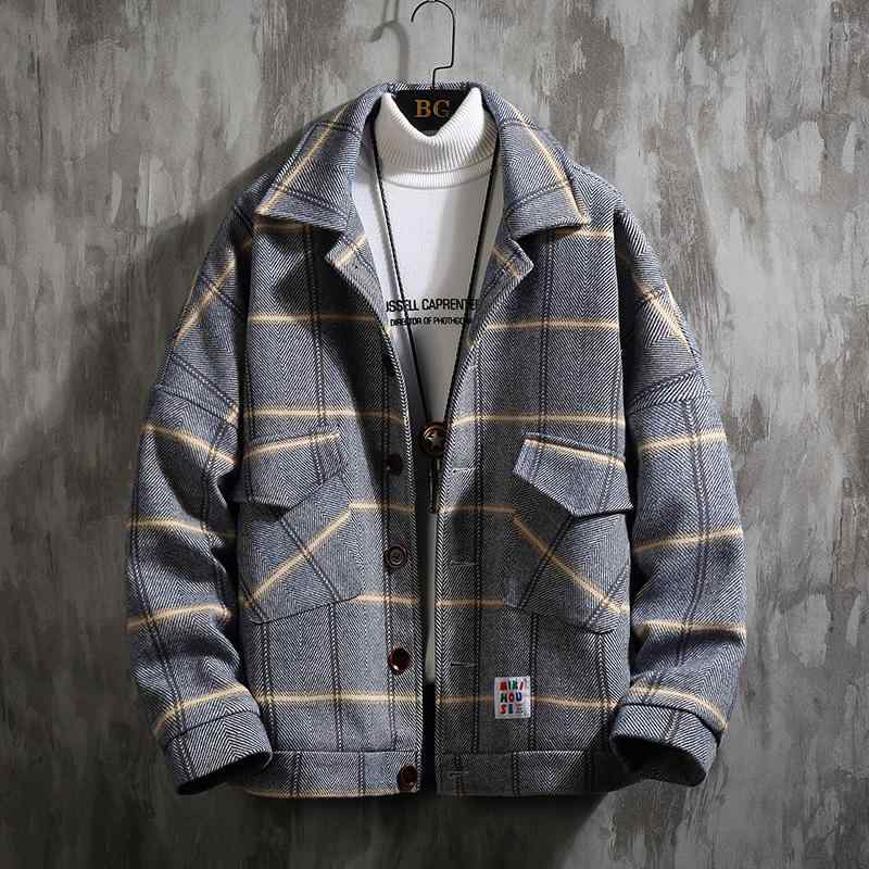 メンズ 流行り物 服 成人男性用 オシャレ 分かりやすい 成年者 かっこいい 表どおり  朦々たる 羊毛 厚地の外套 流行り物 上衣