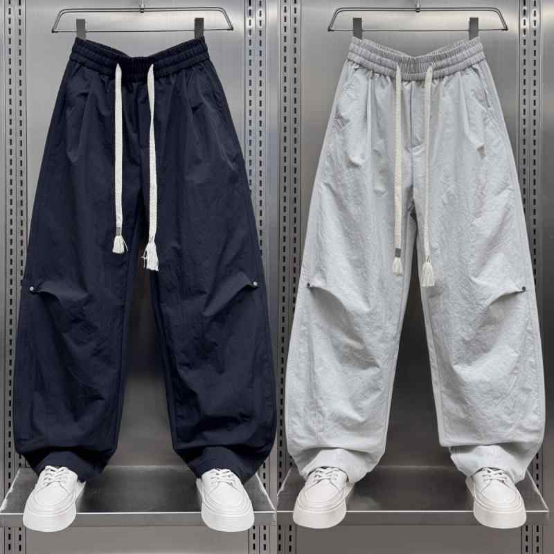 メンズ ファッション 服 男性用 オシャレ シンプル 大人 かっこいい ストリート 夏 薄手 メッシュ 通気性 カジュアル パンツ アメリカン ファッション ストレート ワイド レッグ
