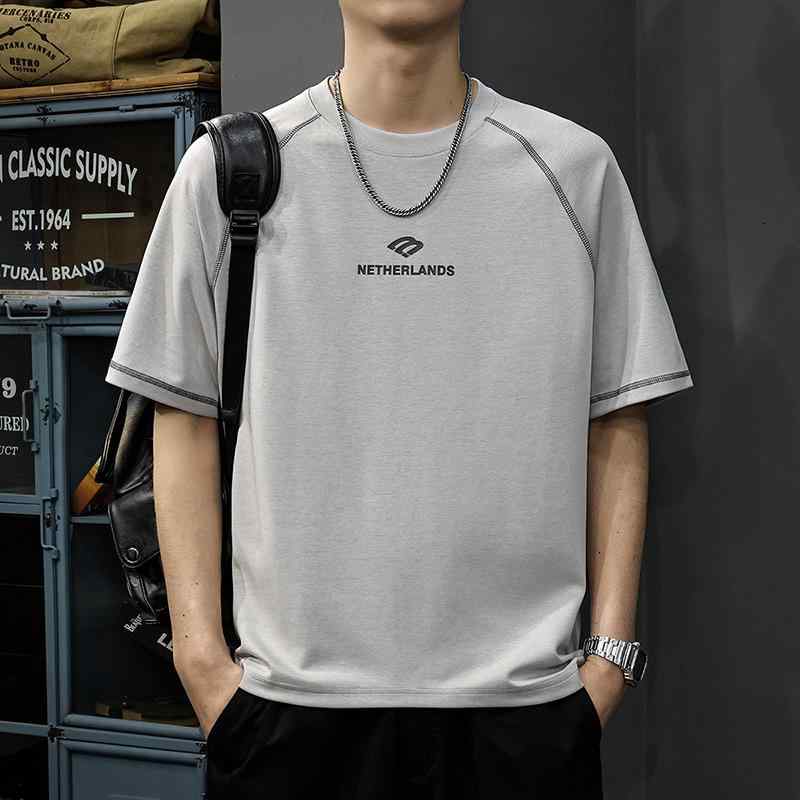 メンズ ファッション 服 男性用 オシャレ シンプル 大人 かっこいい ストリート 夏 アメリカン プリント 半袖 Tシャツ ゆったり ラグランスリーブ ラウンドネック 5,737円