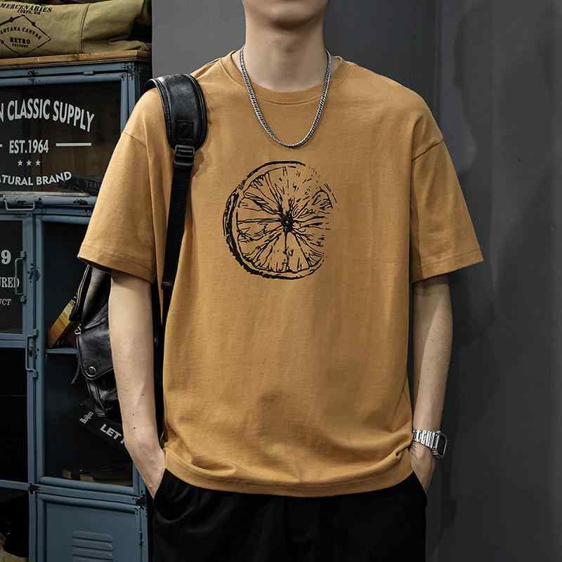 メンズ ファッション 服 男性用 オシャレ シンプル 大人 かっこいい ストリート 夏 コットン ハーフスリーブ トップス アメリカン プリント ゆったり 大きいサイズ クール 半袖 Tシャツ