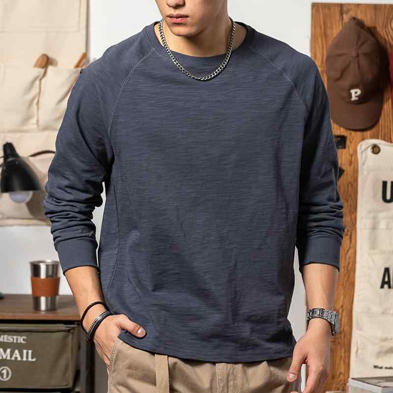 メンズ ファッション 服 男性用 オシャレ シンプル 大人 かっこいい ストリート アメリカン 綿 Tシャツ 長袖 ラウンドネック ラグラン インナーウェア レイヤリング