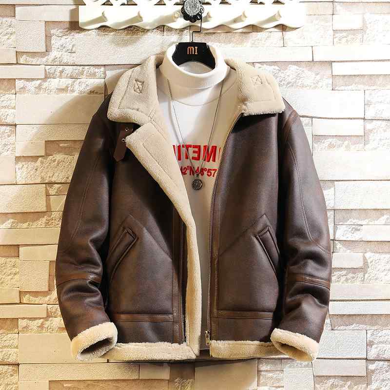 メンズ ファッション 服 男性用 オシャレ シンプル 大人 かっこいい ストリート ファー ラムスキン 厚手 ジャケット ゆったり 大きいサイズ コート