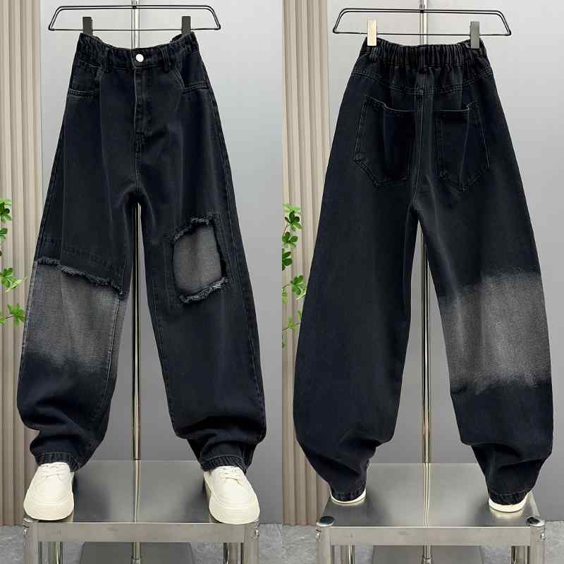 メンズ ファッション 服 男性用 オシャレ シンプル 大人 かっこいい ストリート ジーンズ ストレート アメリカン レトロ ウォッシュ加工 ワイドレッグ パンツ ズボン 履物