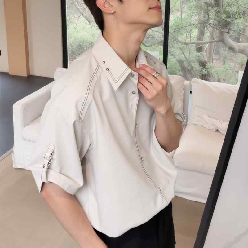 メンズ ファッション 服 男性用 オシャレ シンプル 大人 かっこいい ストリート 軽量 無地 シャツ 半袖 ファッション カジュアル