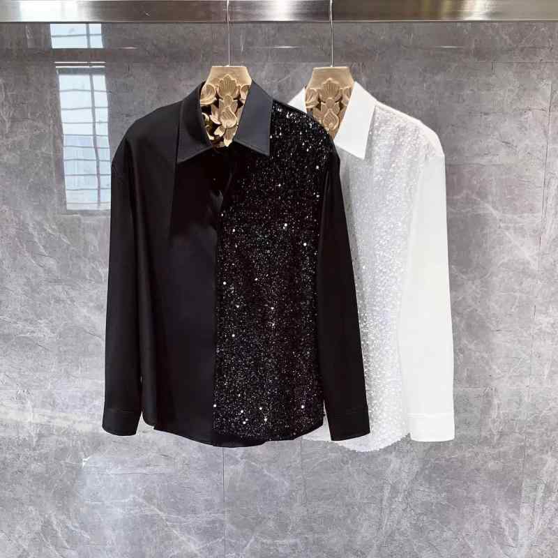 メンズ ファッション 服 男性用 オシャレ シンプル 大人 かっこいい ストリート ハイエンド 長袖 シャツ 冷感