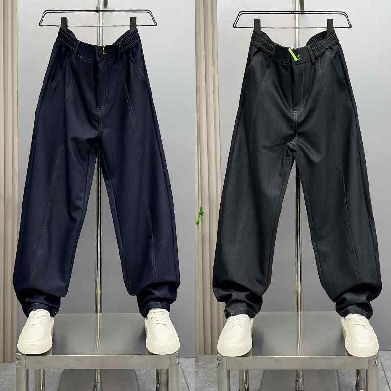メンズ ファッション 服 男性用 オシャレ シンプル 大人 かっこいい ストリート ゆったり ステッチ ワイドレッグ パンツ ズボン 履物 夏 しわ防止 無地 快適