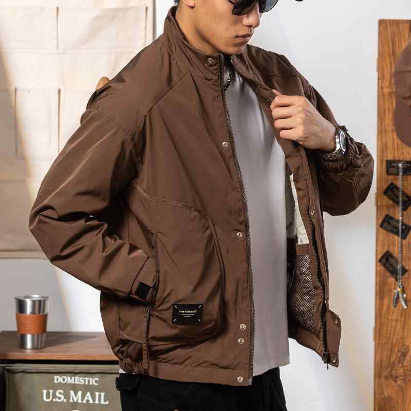 メンズ ファッション 服 男性用 オシャレ シンプル 大人 かっこいい ストリート ブラウン コットンコート アウトドア スタンドカラー バイク コットン コート 防水 パッド ジャケット 9,384円