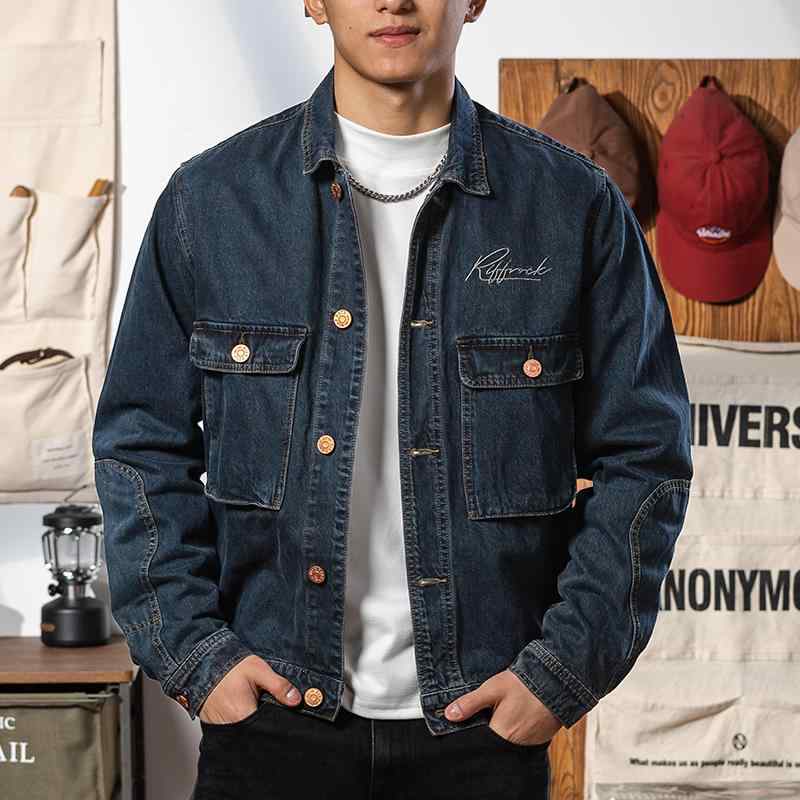 メンズ ファッション 服 男性用 オシャレ シンプル 大人 かっこいい ストリート ブルー ヘビー ハンティング デニム ジャケット アメリカン ワーク ジャケット