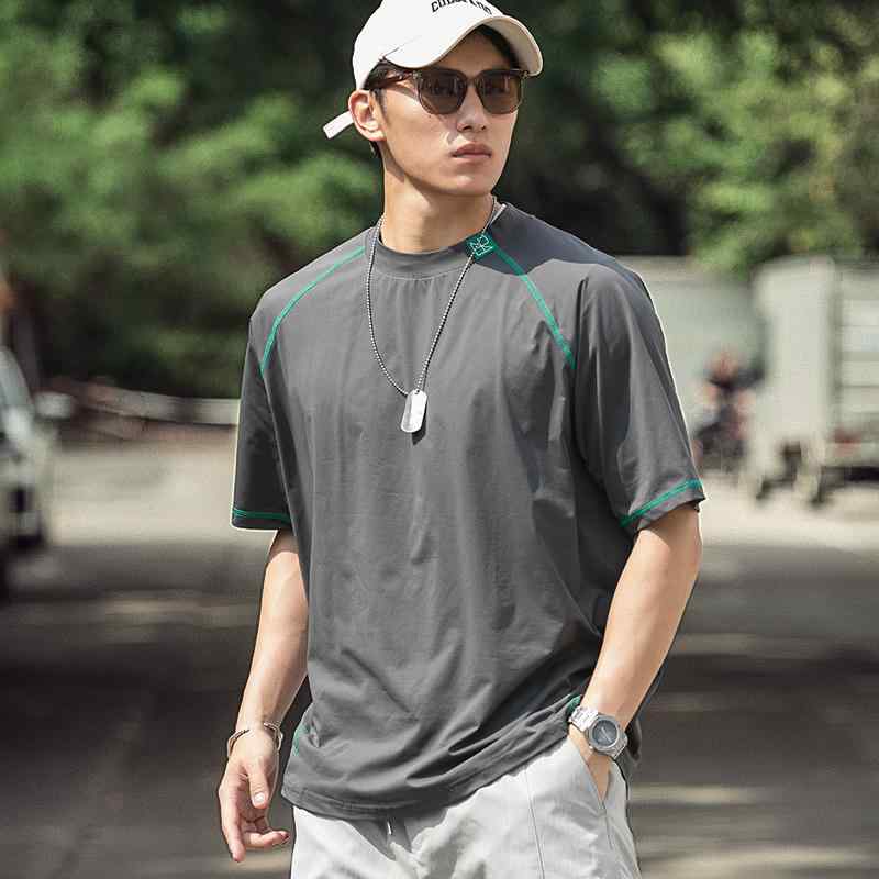 メンズ 流行り物 服 成人男性用 オシャレ 分かりやすい 成年者 かっこいい 表どおり 薄っぺら 半袖 ティーシャツ アウトドア サイクリング 背広 UPF50 日焼押しとどめる 通気性 冷やりとした 運動競技