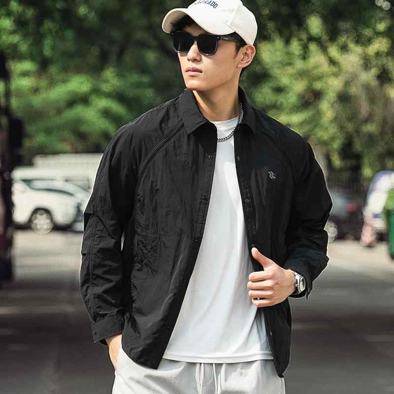 メンズ 流行り物 服 成人男性用 オシャレ 分かりやすい 成年者 かっこいい 表どおり 日焼押しとどめる UPF50 冷やりとした 御釣り 速乾 通気性 軽さ プルオーバー 上衣