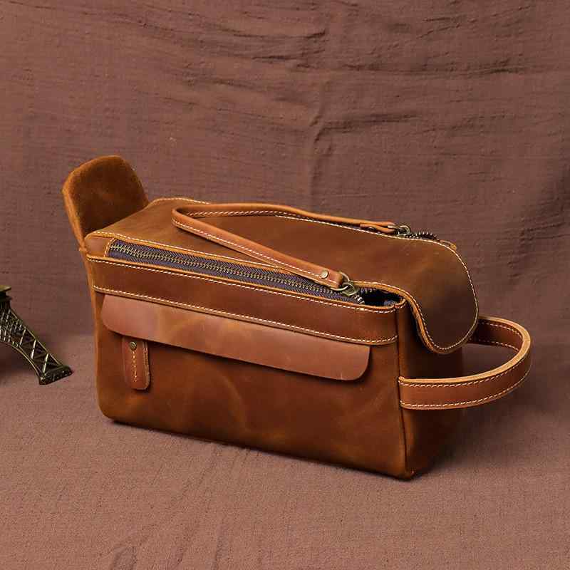 メンズ 鞄 カバン バック ファッション オシャレ アイテム 小物 メンズ 革 クラッチ バッグ ヴィンテージ レザー バッグ 多機能 メイクアップ 収納 牛革
