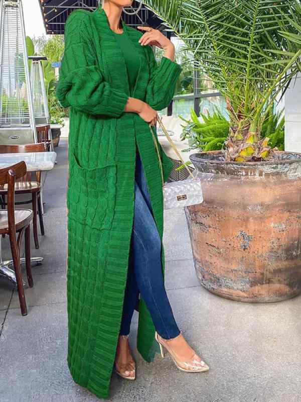 レディース 流行り物 服 オシャレ カワイイ お上さん用 分かりやすい ゆったり 編み物 ロング ジレー 厚地の外套