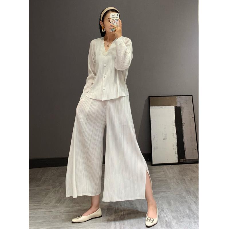 レディース 流行り物 服 オシャレ カワイイ お上さん用 分かりやすい 筋目 秋 気が大きい大きさ 背広 背広 ワイドレッグ ズボン下