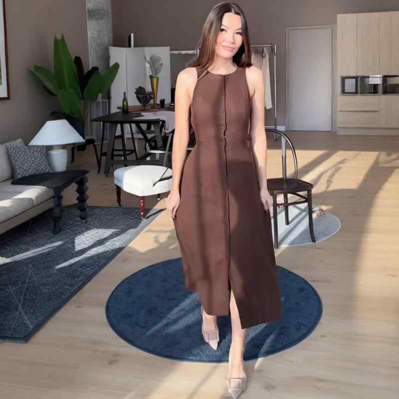 レディース ファッション 服 オシャレ カワイイ 女性用 シンプル ノースリーブ ウエスト ドレス