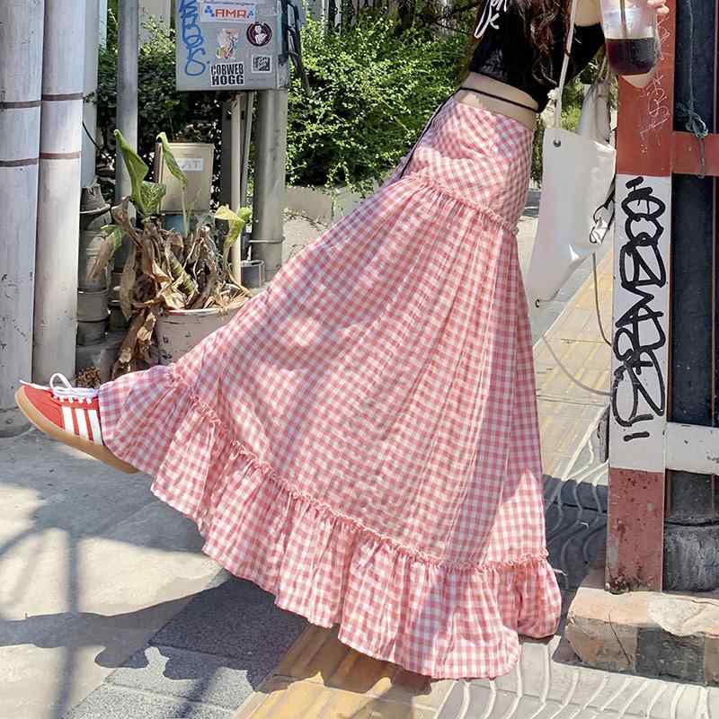 レディース 流行り物 オシャレ 服 お上さん用 分かりやすい 成年者カワイイ お上さん服 アンクル丈 ロング スコート フレンチ 読み合わせる柄 二分の一 赤いこと