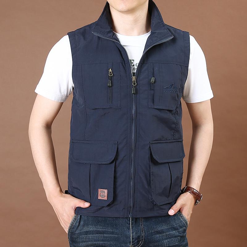 メンズ ファッション 服 男性用 オシャレ シンプル 大人 かっこいい ストリート ベスト 作業服 カジュアル ノースリーブ スタンドカラー マルチ ポケット 速乾 ジャケット 6,019円