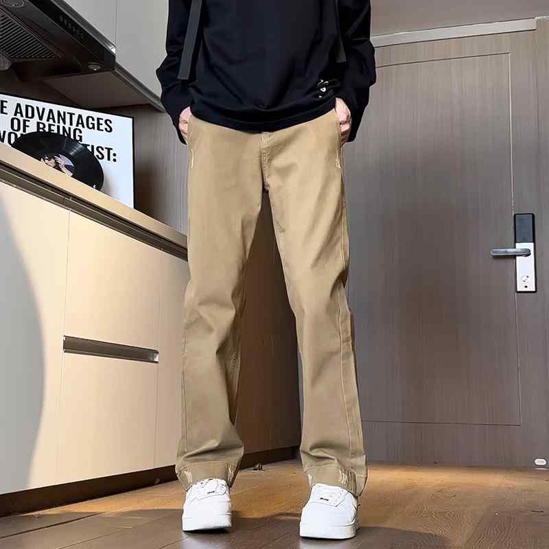 メンズ ファッション 服 男性用 オシャレ シンプル 大人 かっこいい ストリート アメリカン ストリート ウォッシュ加工 ダメージ テーパードストレート ゆったり カジュアル パンツ