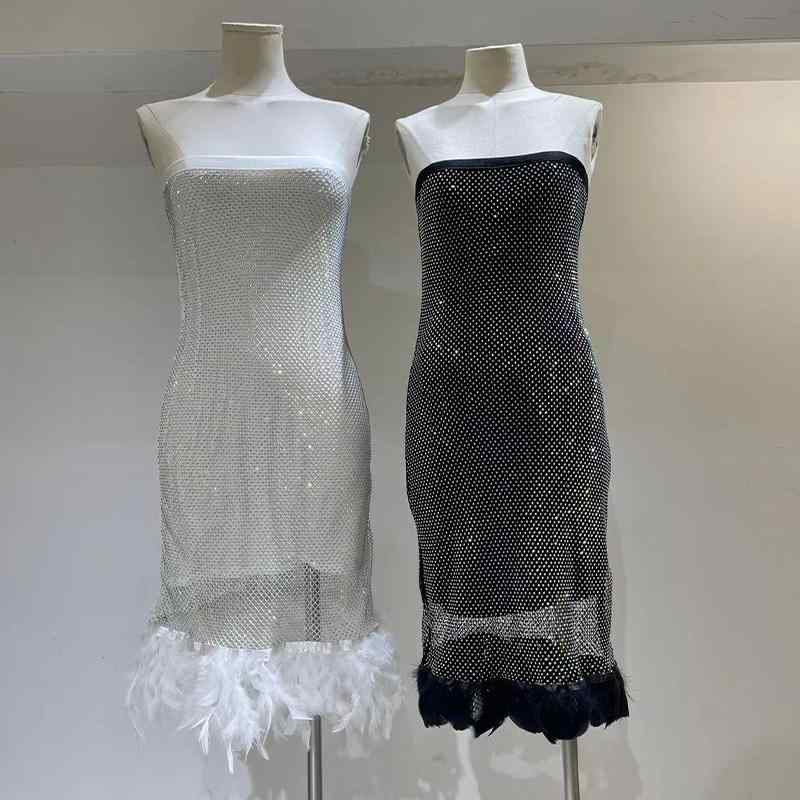 レディース 流行り物 服 オシャレ カワイイ 亭主もち用 分かりやすい 服 ヨーロピアン メッシュ 羽毛 スコート 熱電子管とっ始め