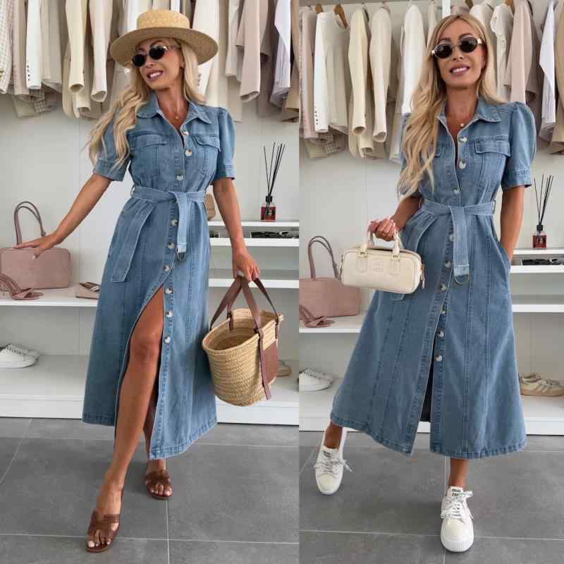 レディース 流行り物 服 オシャレ カワイイ 御上さん用 分かりやすい 単品 乳ぶさ 半袖 ジーンズ スコート