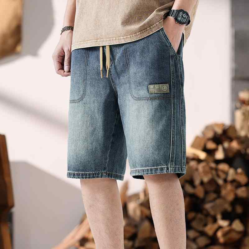 メンズ ファッション 服 男性用 オシャレ シンプル 大人 かっこいい ストリート レトロ デニム パンツ 夏 五分丈 パンツ ストレッチ ウエスト カジュアル パンツ