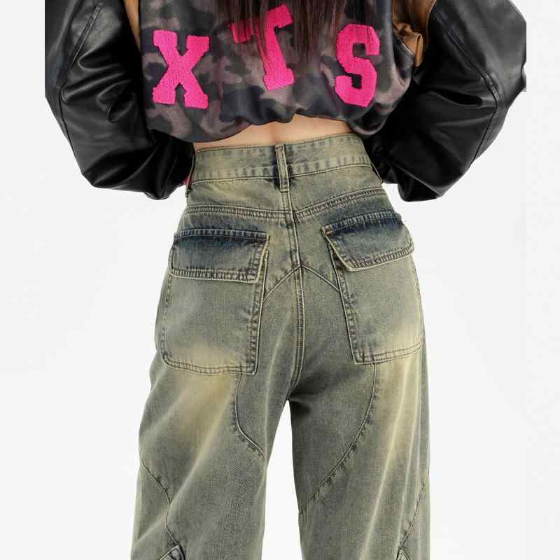 レディース 流行り物 オシャレ 服 お上さん用 分かりやすい 成年者カワイイ お上さん服 秋 ウォッシュド デニム ワイドレッグ ズボン下 表現スタイル 御機嫌酉の方角 か細い 表現スタイル レトロ ズボン下