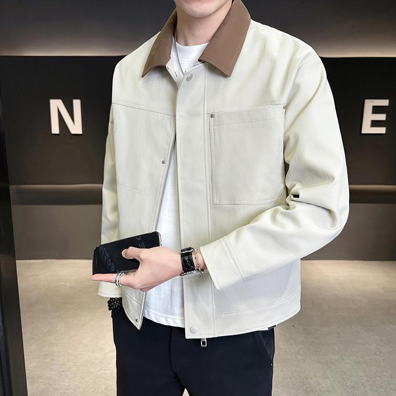 メンズ ファッション 服 男性用 オシャレ シンプル 大人 かっこいい ストリート ジャケット コントラストカラー ステッチ ハイエンド 春 シンプル カジュアル ジャケット ｜リコット