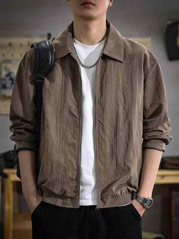 メンズ 流行り物 服 成人男性用 オシャレ 分かりやすい 成年者 かっこいい 表どおり 春 ハイエンド 赤銅色 上衣 アメリカン レトロ 好いたらしい 心地よい 上衣