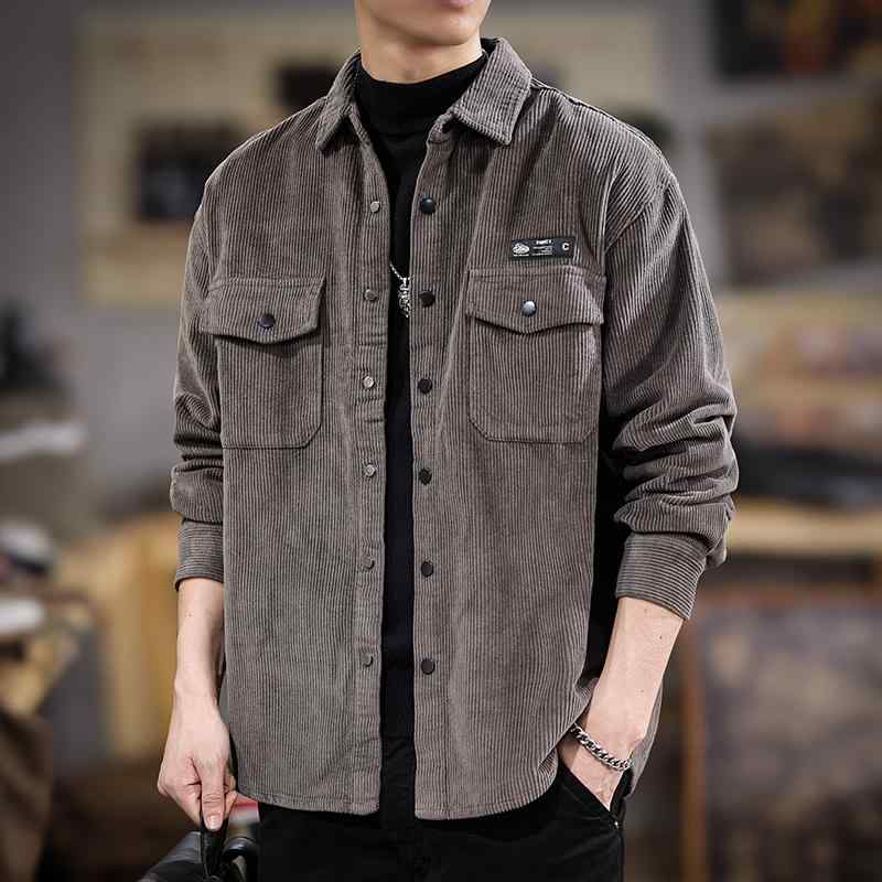 メンズ 流行り物 服 成人男性用 オシャレ 分かりやすい 成年者 かっこいい 表どおり 春 コール天 プルオーバー 細工物 お召しもの 上衣 アメリカン 表現スタイル 心地好い 長袖 プルオーバー 厚地の外套 その他-メンズファッション