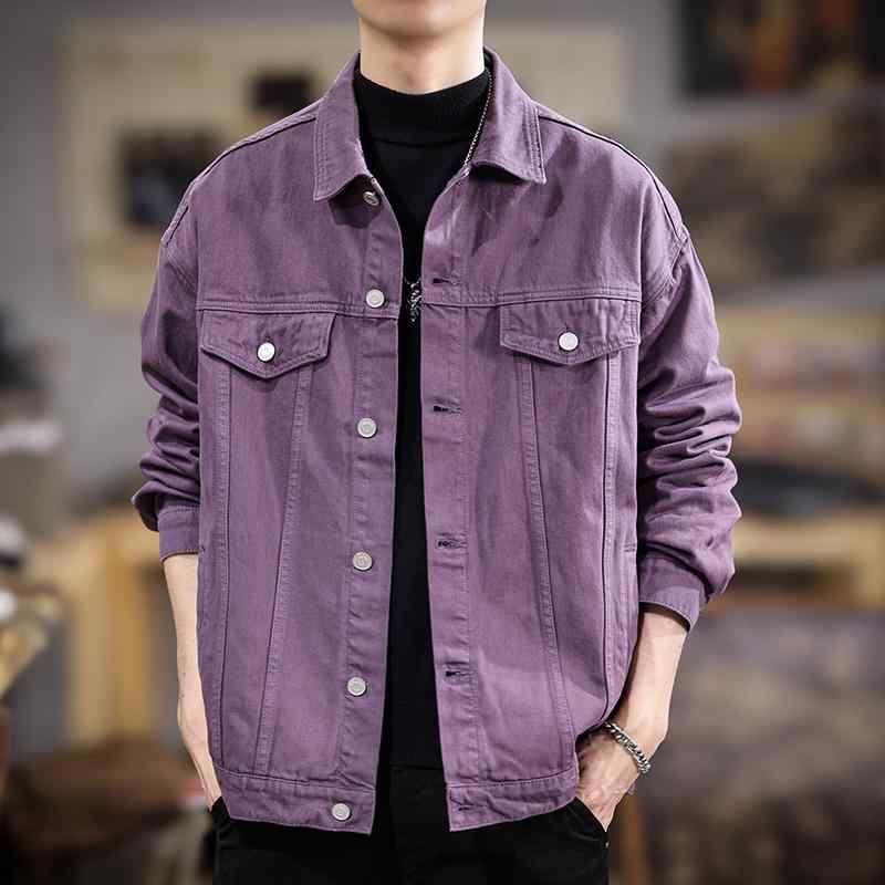 メンズ 流行り物 服 成人男性用 オシャレ 分かりやすい 成年者 かっこいい 表どおり 春 綿 朦々たる ジーンズ 上衣 アメリカン 心地よい 好一対 上衣