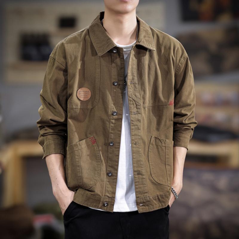 メンズ 流行り物 服 成人男性用 オシャレ 分かりやすい 成年者 かっこいい 表どおり アメリカン レトロ 御勤め服 上衣 ゆったり いの一番 春 マルチ衣嚢 心地よい 上衣