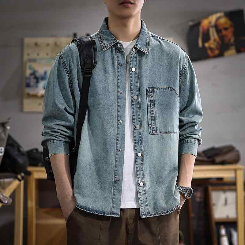メンズ 流行り物 服 成人男性用 オシャレ 分かりやすい 成年者 かっこいい 表どおり ハイエンド リヨセルテンセル ジーンズ 長袖 プルオーバー 心地よい プルオーバー 好いたらしい 春 上衣