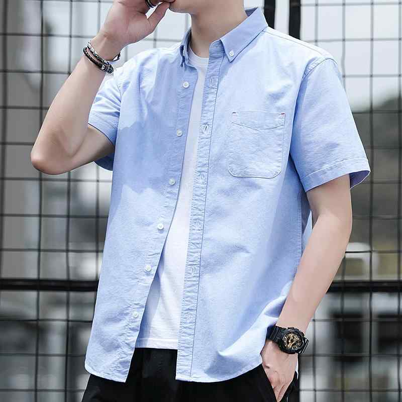 メンズ ファッション 服 男性用 オシャレ シンプル 大人 かっこいい ストリート 夏 オックスフォード シャツ ビジネス カジュアル コットン 半袖 シャツ ジャケット トップス