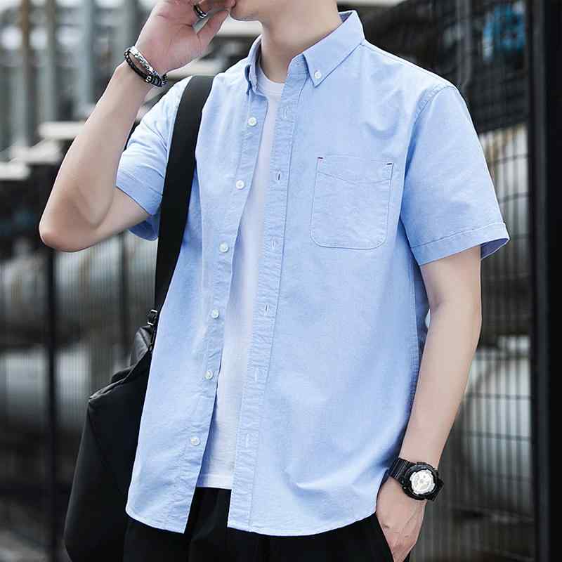 メンズ ファッション 服 男性用 オシャレ シンプル 大人 かっこいい ストリート 夏 コットン 半袖 シャツ ビジネス カジュアル オックスフォード シャツ トップス
