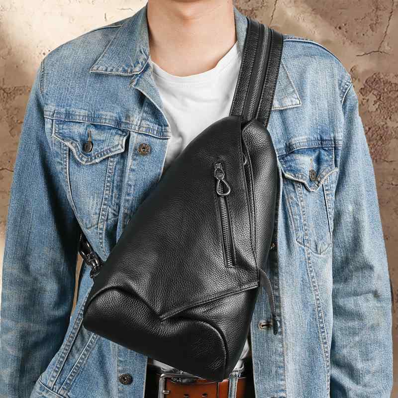 メンズ 鞄 カバン バック ファッション オシャレ アイテム 小物 メンズ チェスト バッグ ソフト 革 ファッション カジュアル 最上層牛革 クロス ボディ アウトドア サイクリング ショルダー バッグ